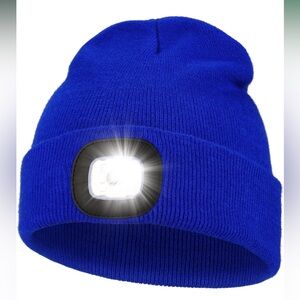 Unisex Hat with Light, USB Rechargeable Hands Free Headlamp LED Beanie‎ NWT